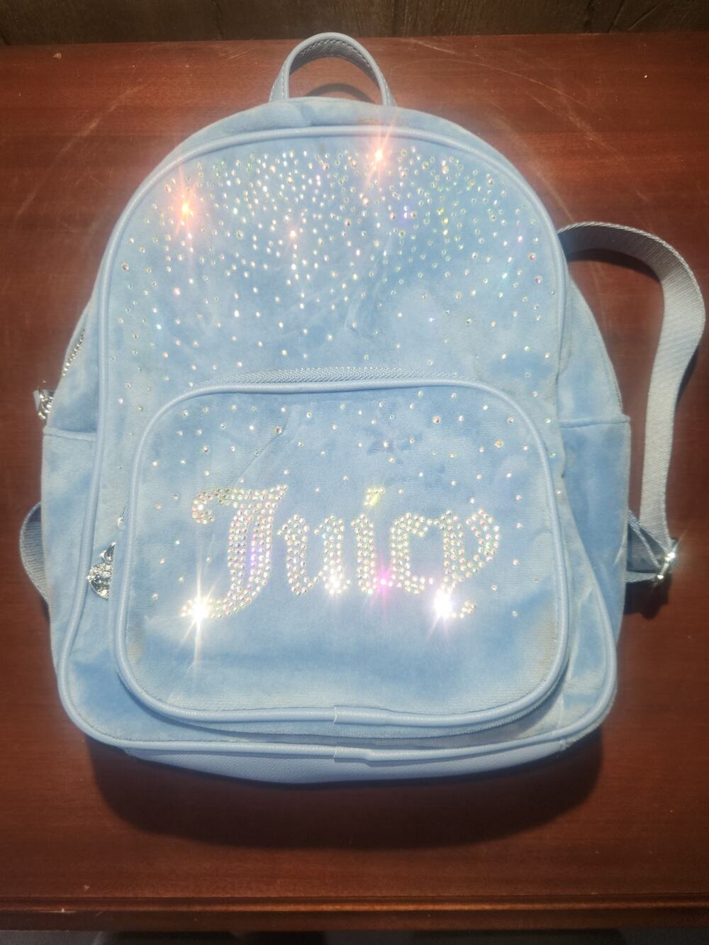 Juicy Couture Light Blue Glitter Mini Backpack